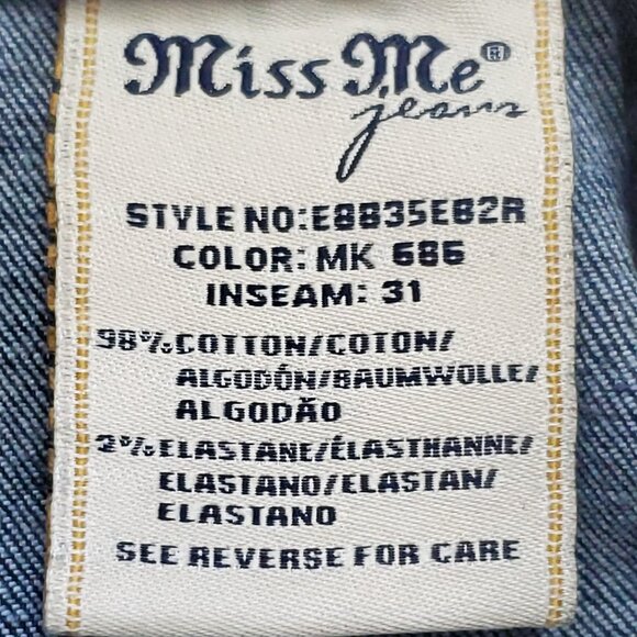 Miss Me Mid-Rise Easy Boot Y2K Bootcut Embellished Denim Jeans Size 30 - Picture 13 of 14